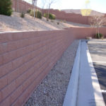 Southern Utah desert landscaping diamond block wall