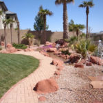 Southern Utah landscaping sod and water feature
